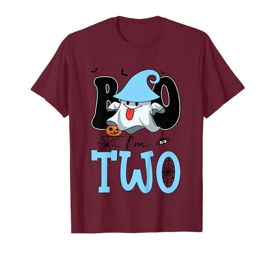 Kid Boo I'm Two 2nd Birthday Ghost Halloween Costume Toddler T-Shirt