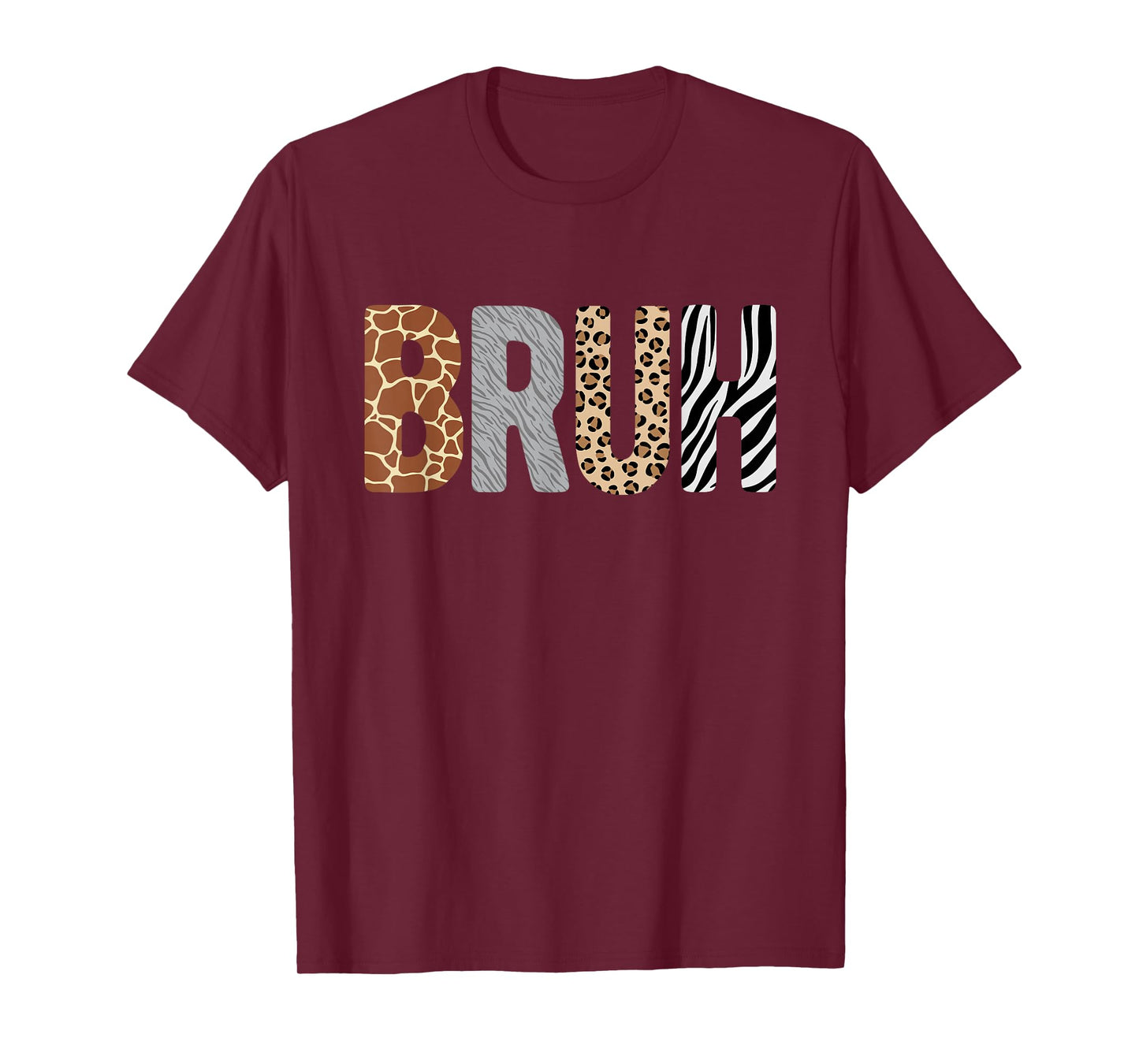 Safari Bruh Zookeeper Giraffe Wolf Leopard Zebra Print T-Shirt