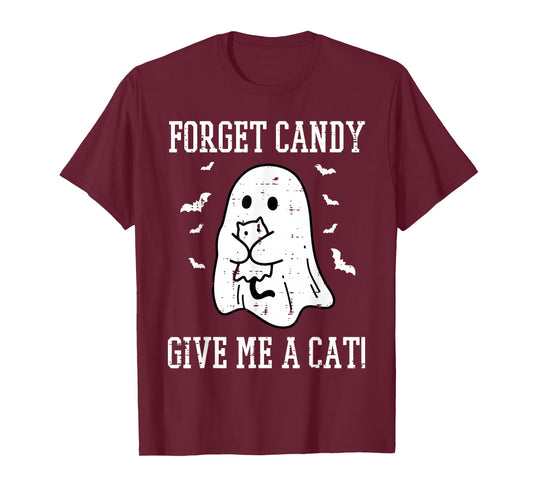 Halloween Forget Candy Give Me Cat Costume Women Men Kids T-Shirt