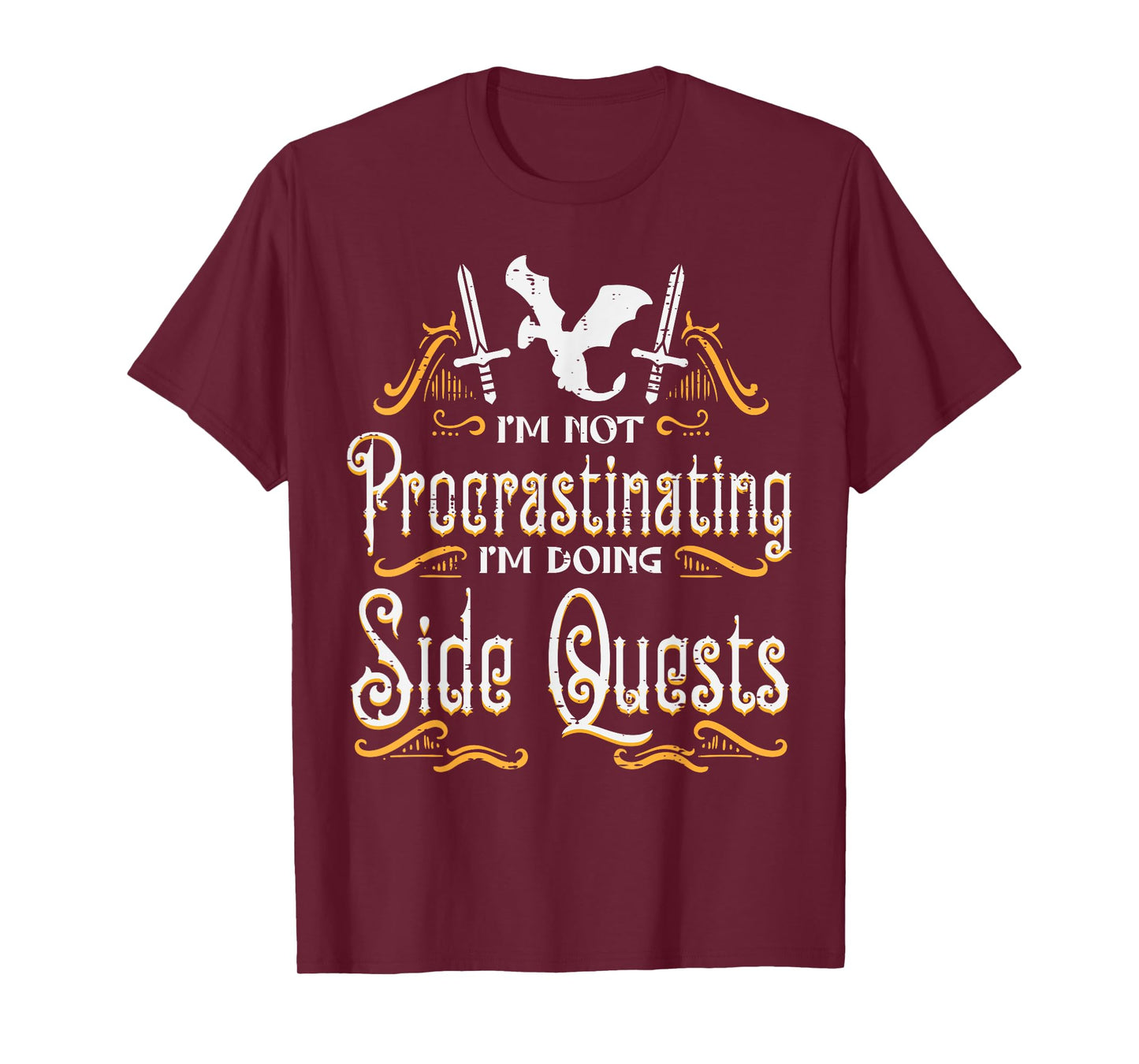 RPG Gamer Not Procrastinating Side Quest Funny Men Boys Kids T-Shirt