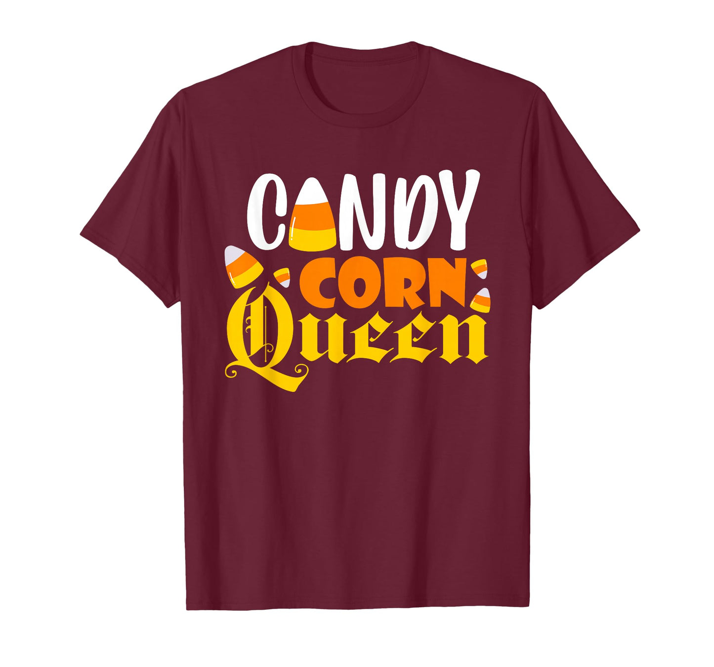 Candy Corn Queen Costume Halloween Cute Kawaii Crown Girls T-Shirt