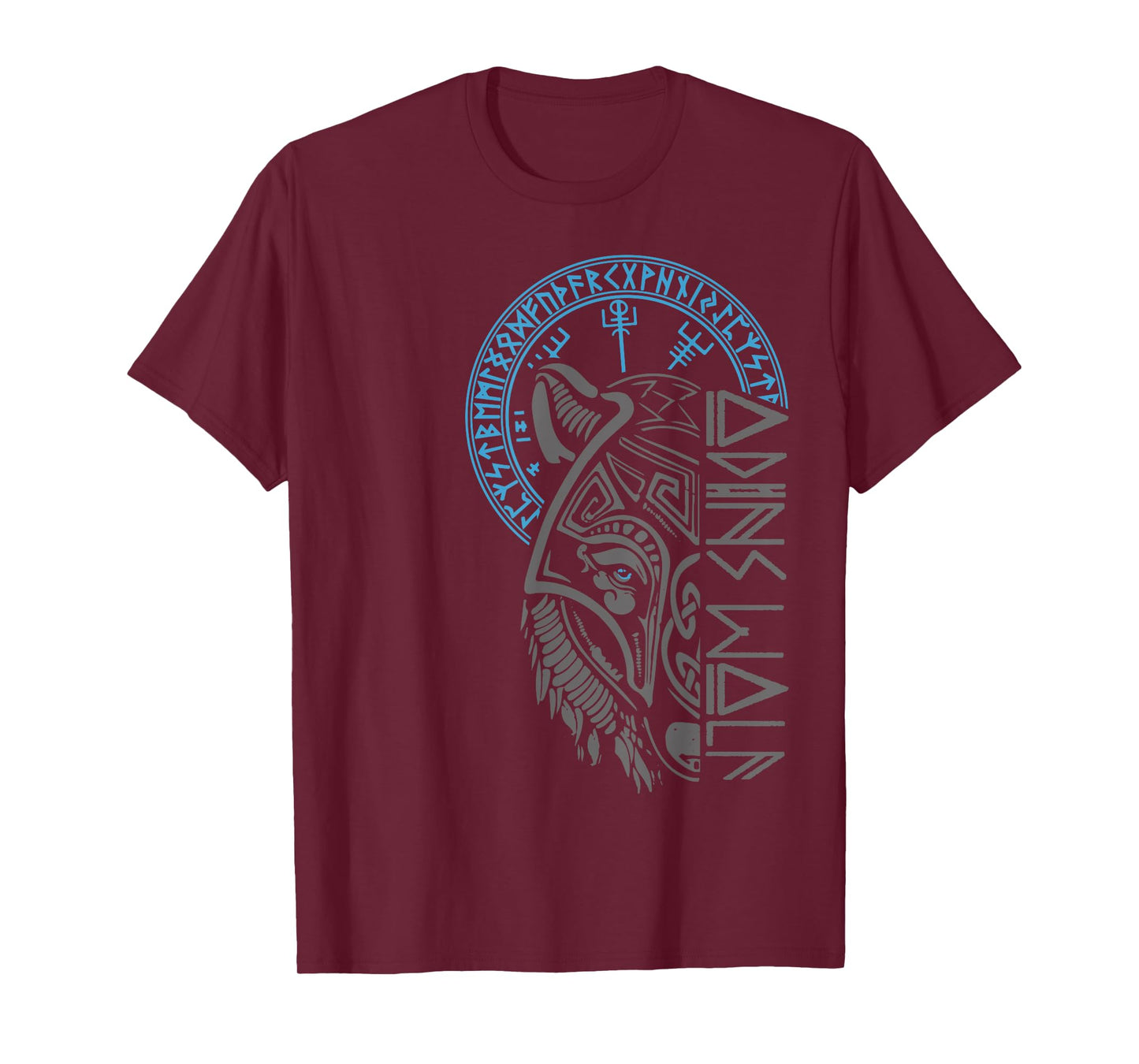 Odin's Wolf Mask Runes Norse Compass Valhalla Vikings T-Shirt