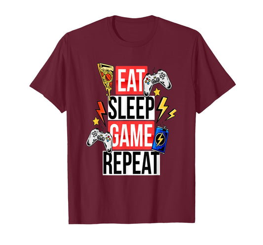 Funny Eat Sleep Game Repeat TShirt for Video Games Lovers T-Shirt