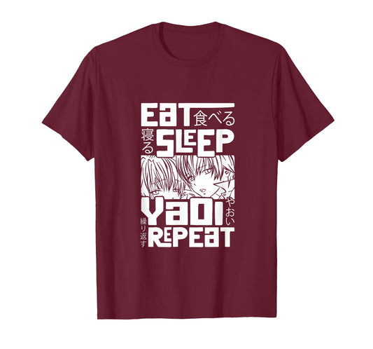 Eat Sleep Yaoi Repeat Gay Anime T-Shirt
