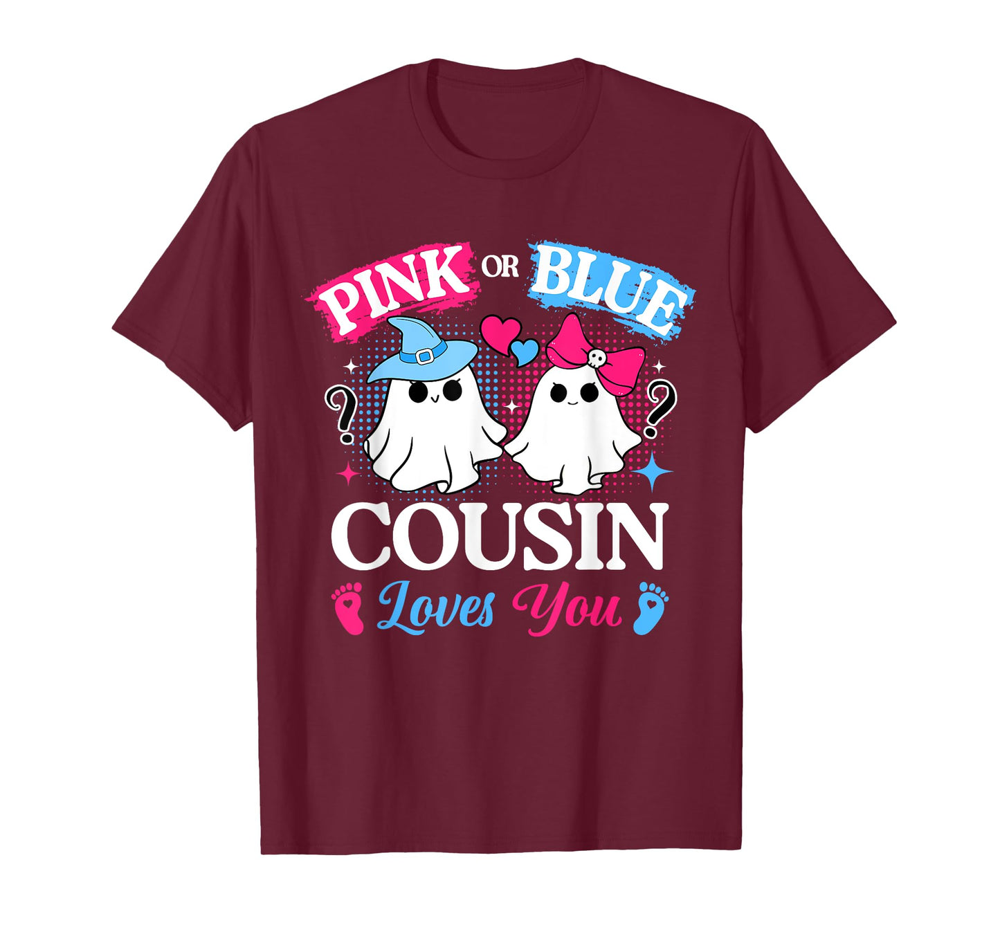 Pink or Blue Cousin Loves You Gender Reveal Halloween T-Shirt