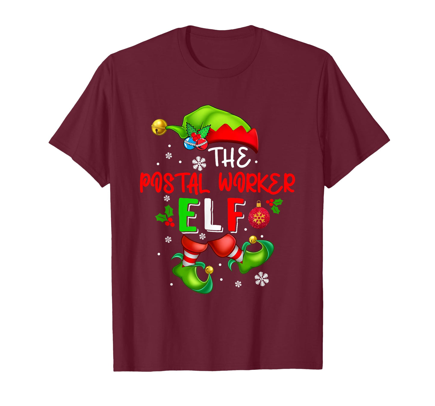 The Postal Worker Elf Christmas Elf Costume Lover Family T-Shirt