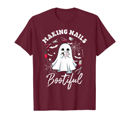Making Nails Bootiful Halloween Nail Technician Artist Ghost T-Shirt