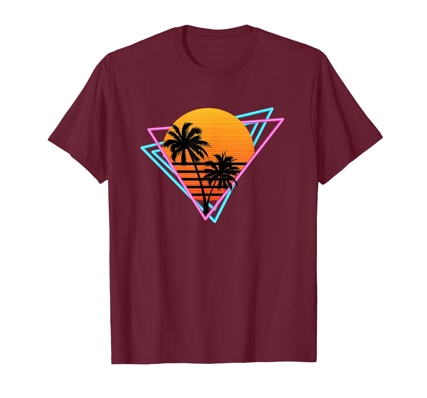 80s Retro Palm Tree Sunset Tee Nostalgic Vintage Sunset T-Shirt