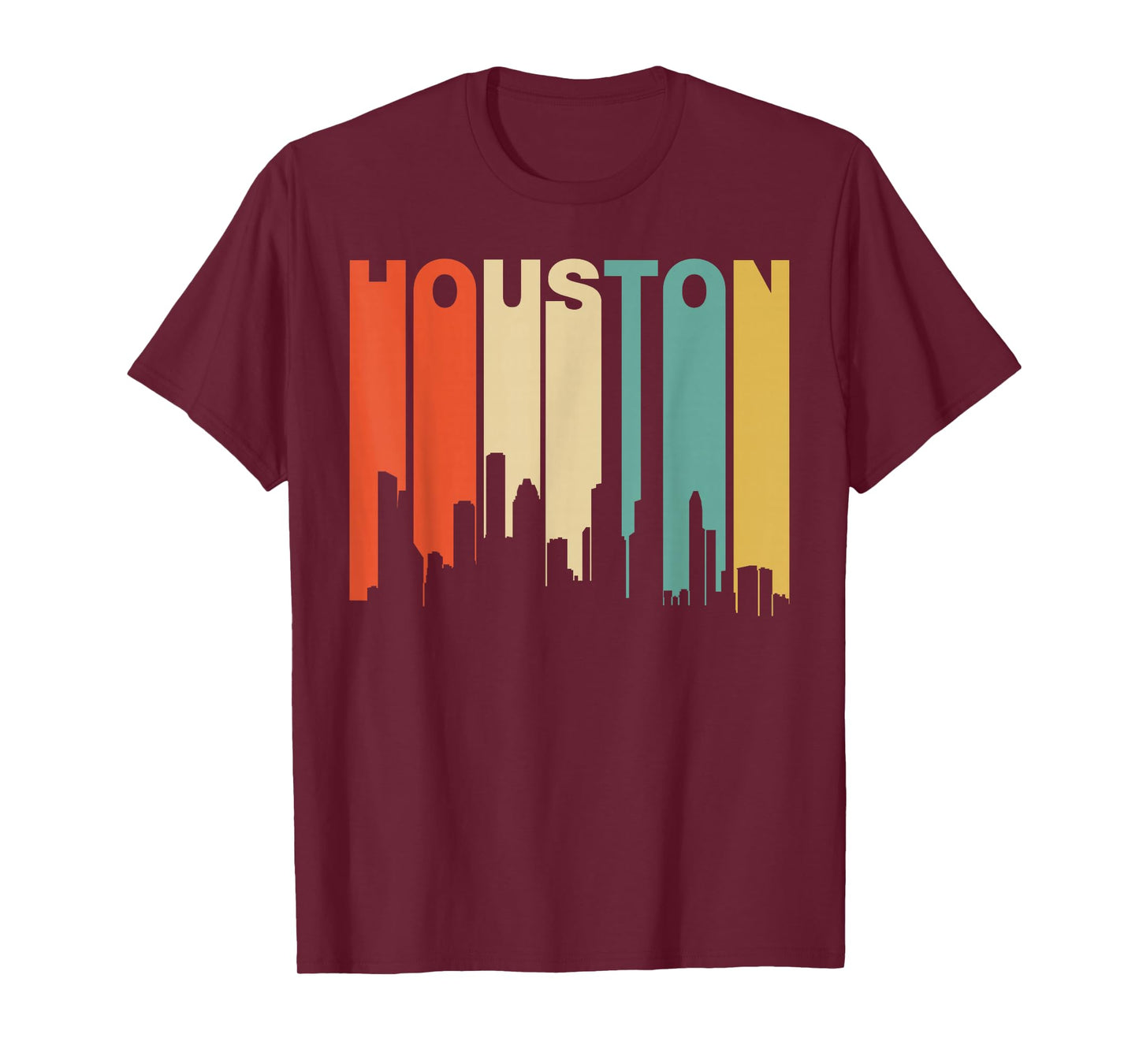 Retro 1970's Style Houston Texas Skyline T-Shirt T-Shirt
