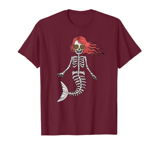 Mermaid Halloween Skeleton Shirt T-Shirt