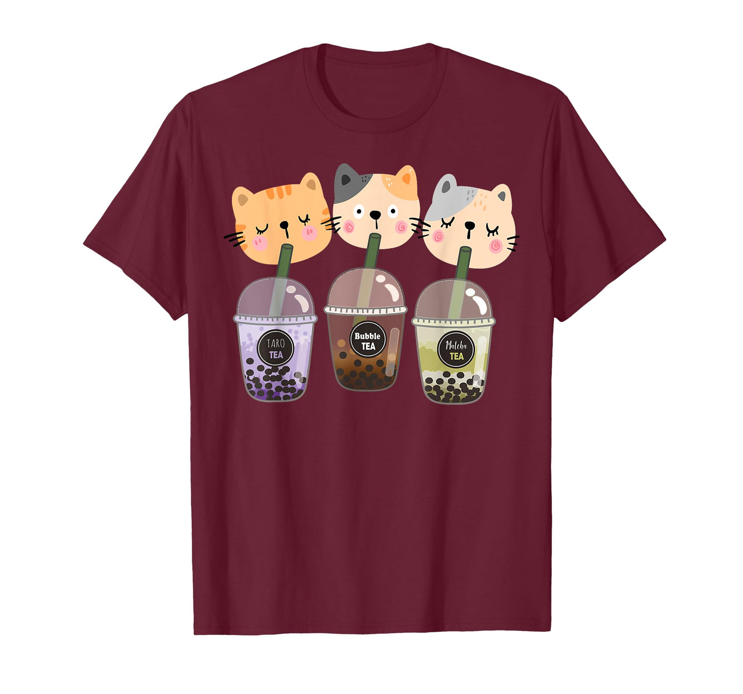 Boba Cat Drinking Boba Kitten Kawaii Japanese Kitty T-Shirt