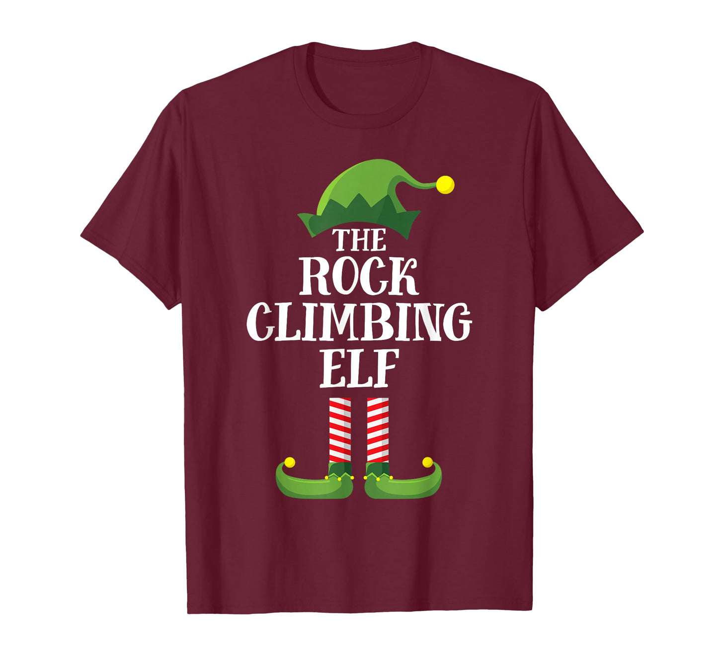Rock Climbing Elf Matching Family Group Christmas Pyjamas T-Shirt