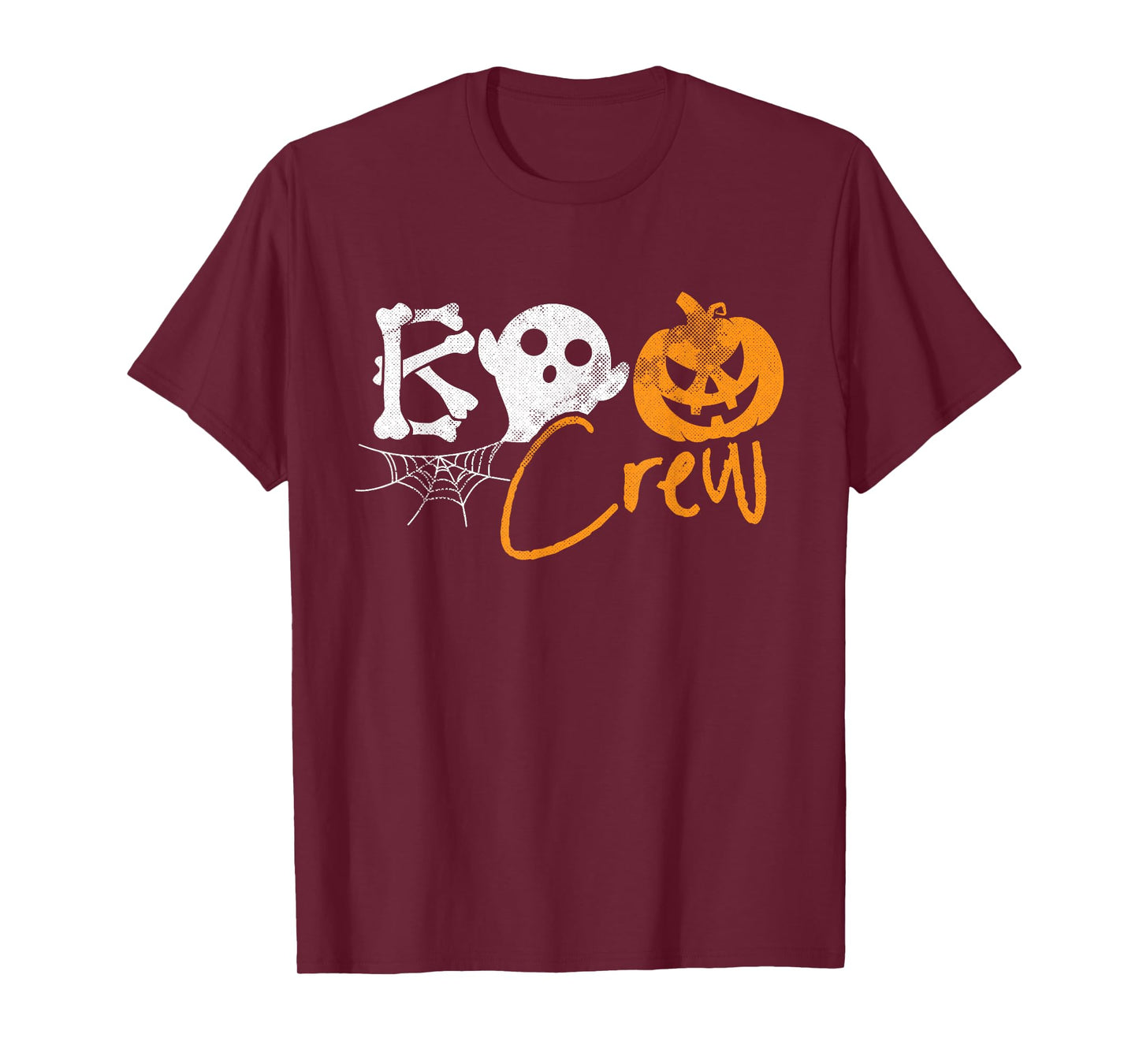 Boo Crew Lazy Halloween Costume Funny Ghost Pumpkin Bones T-Shirt