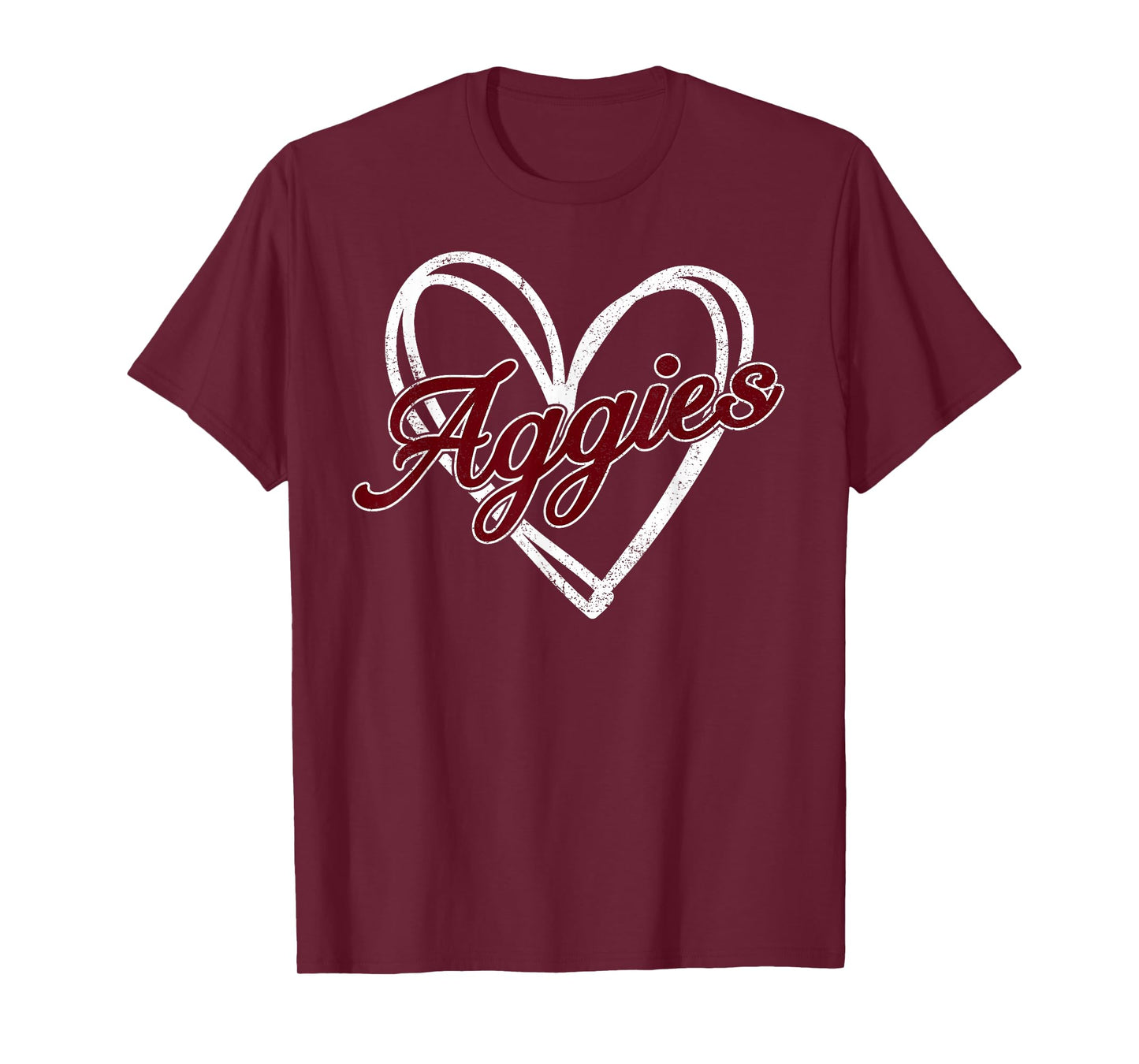 Retro Personalized Aggies-Heart Men Women Kid T-Shirt