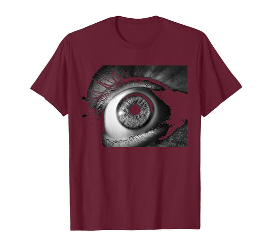creepy cool black and white eyeball shirt scary strange gift T-Shirt