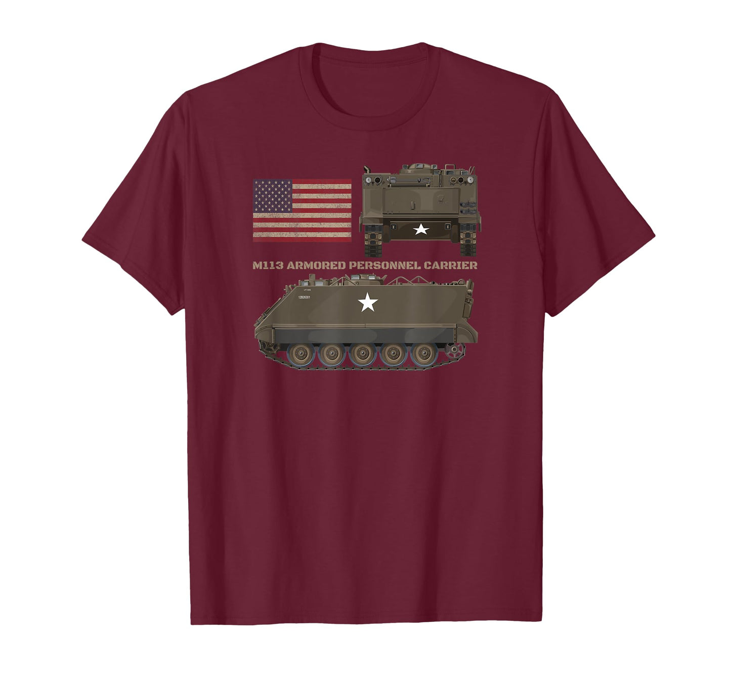 M113 Armored Personnel Carrier Patriotic American Flag Women Kids Men T-Shirt