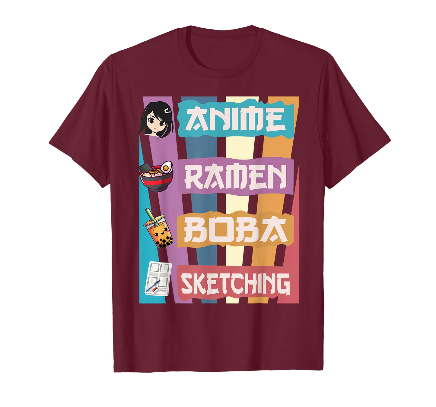 Anime Ramen Boba Sketching Just A Anime Girl Who Love T-Shirt