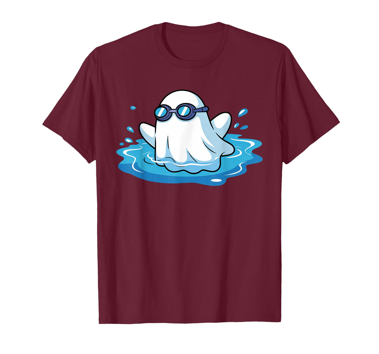 Halloween Ghost Swimming Kids Swimmer Costume Trick or Treat T-Shirt