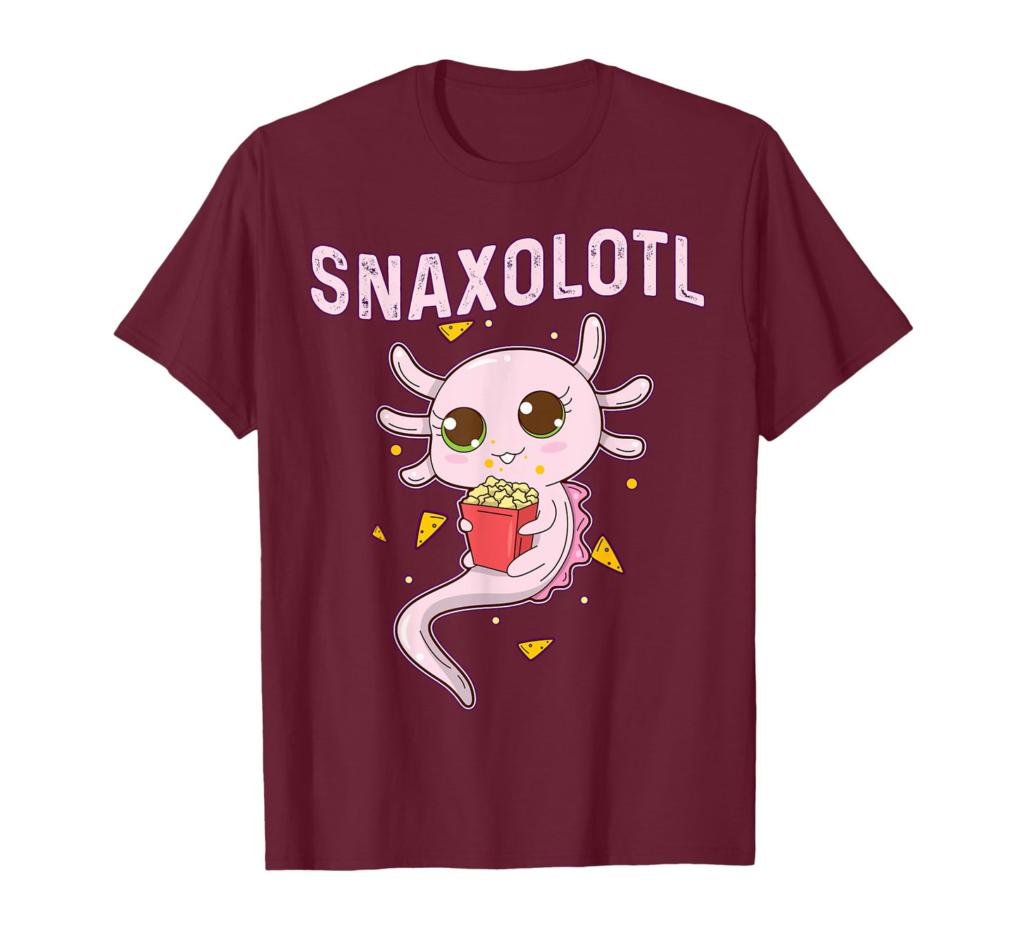 Cute Snaxolotl - Kawaii Axolotl Eating Chips Snacks Kids T-Shirt