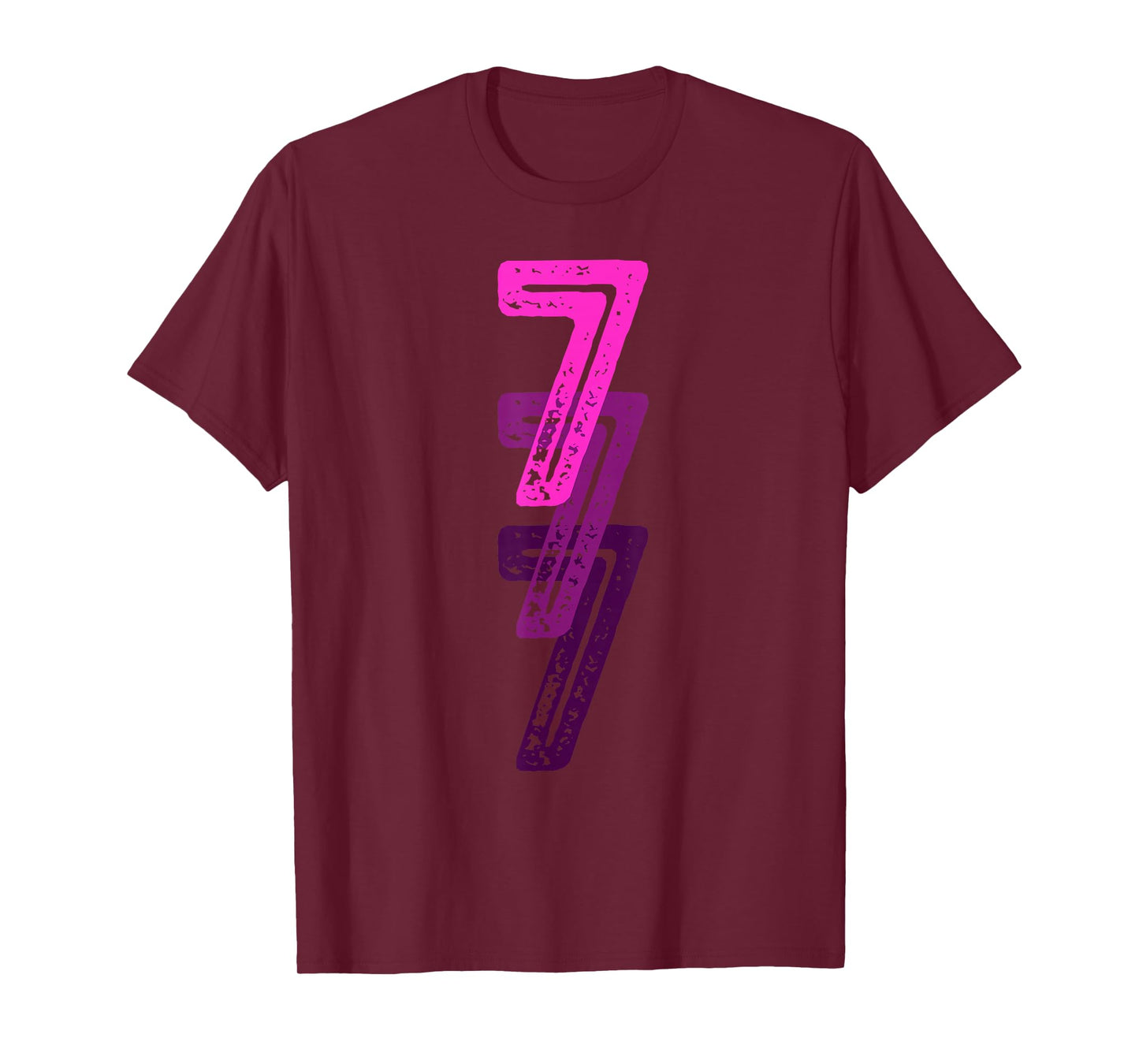 Number 7 Pink Best Classic College Style Birthday Funny T-Shirt