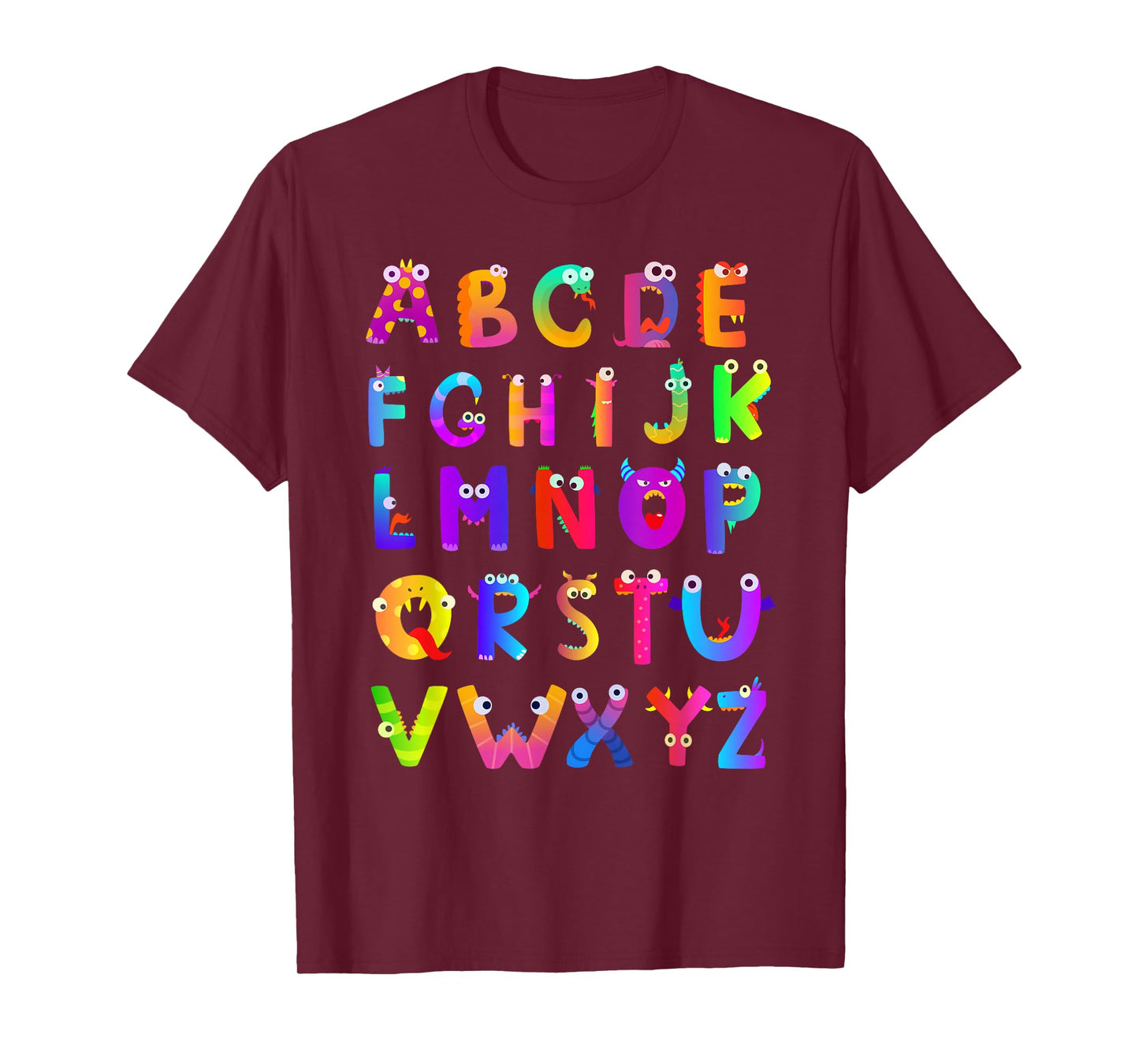 Monster ABC Cute Alphabet Halloween Teacher Costume Kids T-Shirt