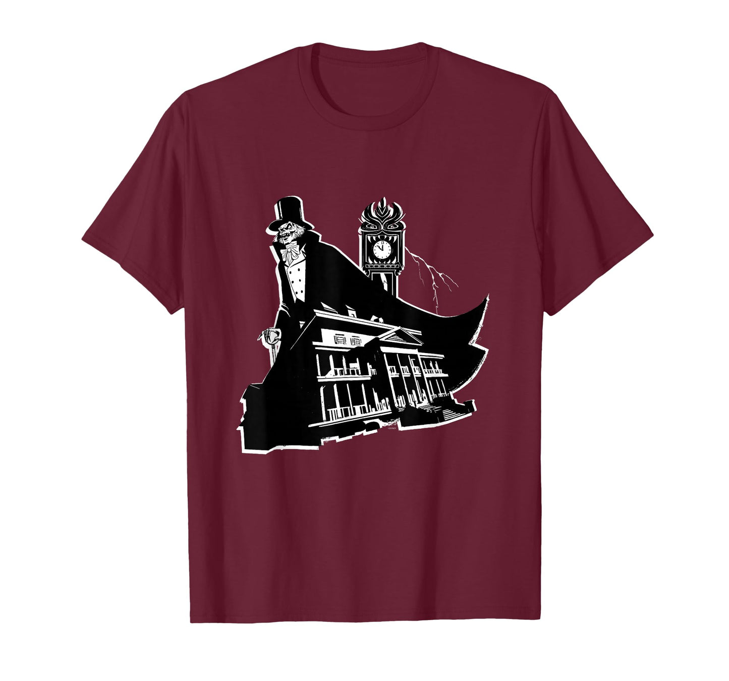Disney Haunted Mansion Movie Hatbox Ghost Grandfather Clock T-Shirt
