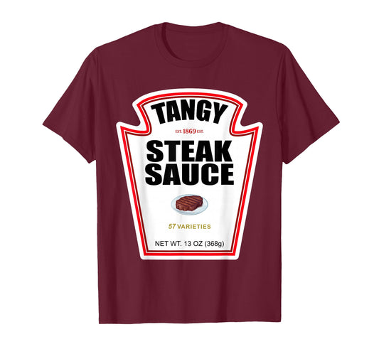 Steak Sauce Bottle Label Funny Halloween Costume Outfit T-Shirt