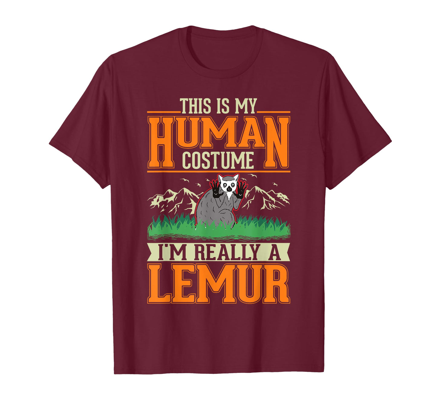 Lemur Human Costume Halloween Lemur T-Shirt