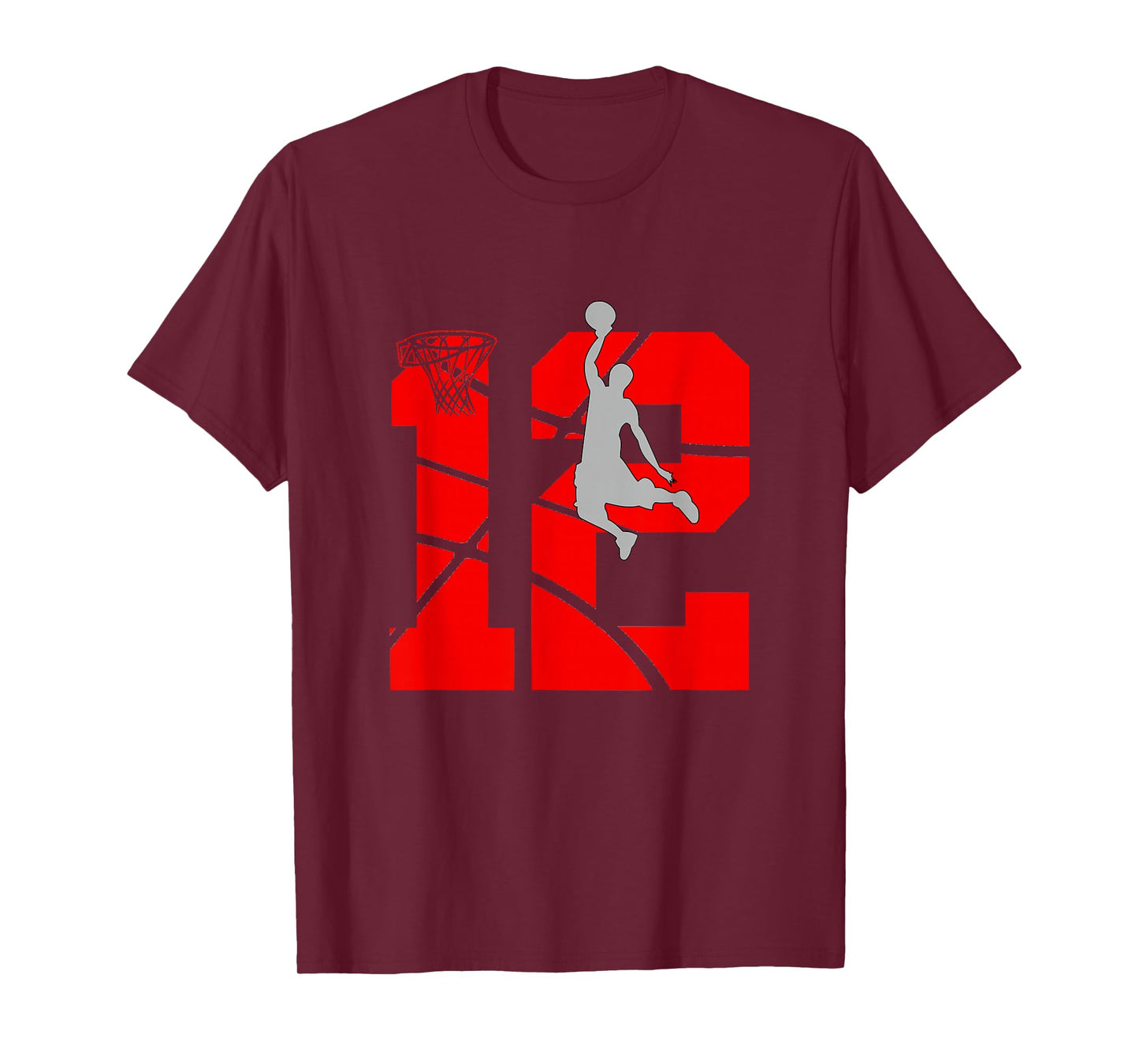 12 Year Old 12th Basketball Birthday PartyTheme Boys Girls T-Shirt