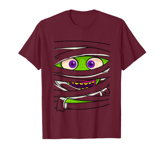 Mummy Wrap Eyes Costume Funny Scary Halloween Men Women Kids T-Shirt