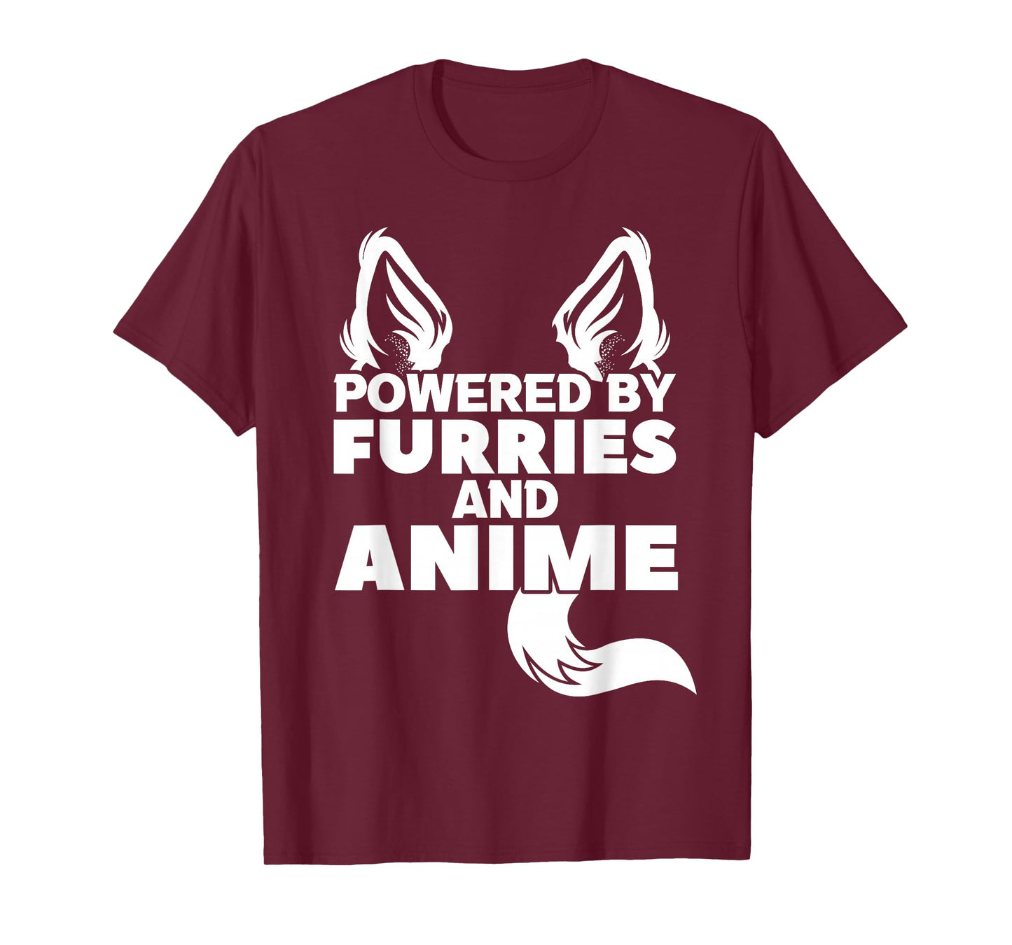 Powered by Furries and Anime Furry T-Shirt