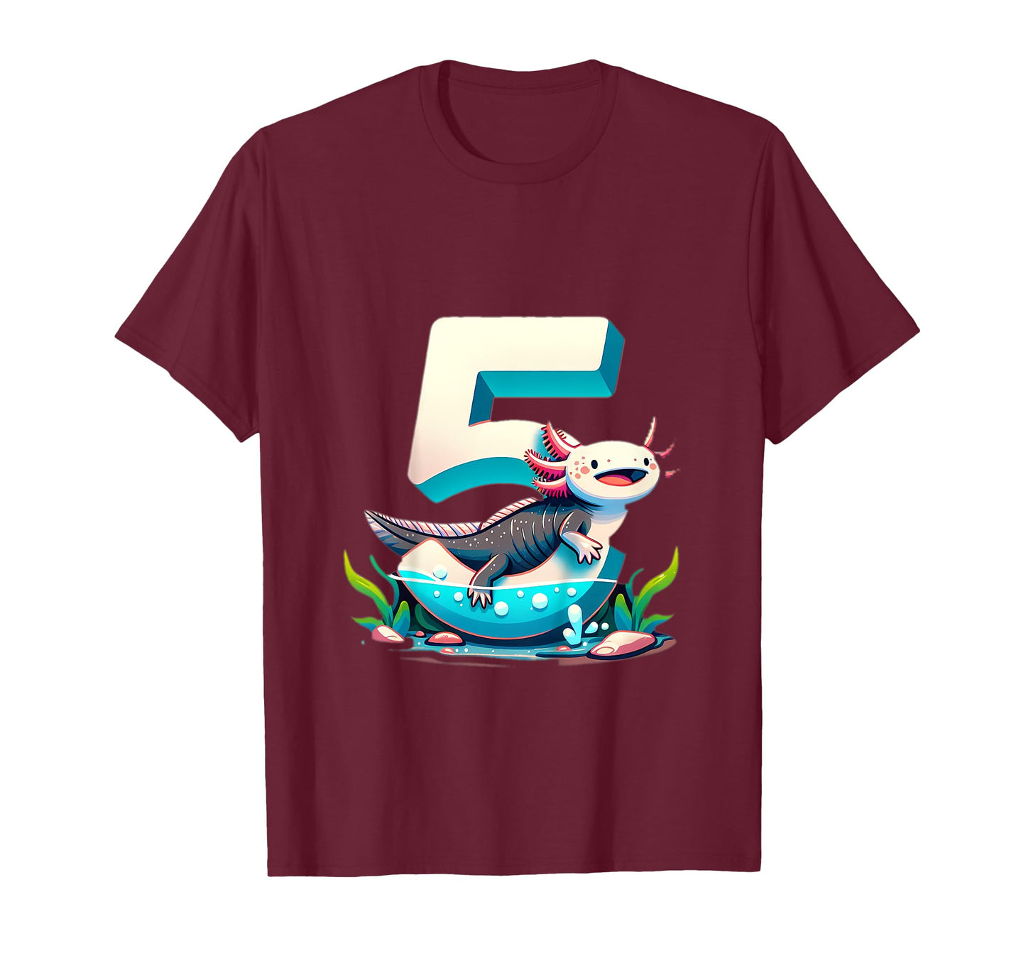 Turning 5 Years Old Axolotl Birthday Party 5th Boy Bday Girl T-Shirt