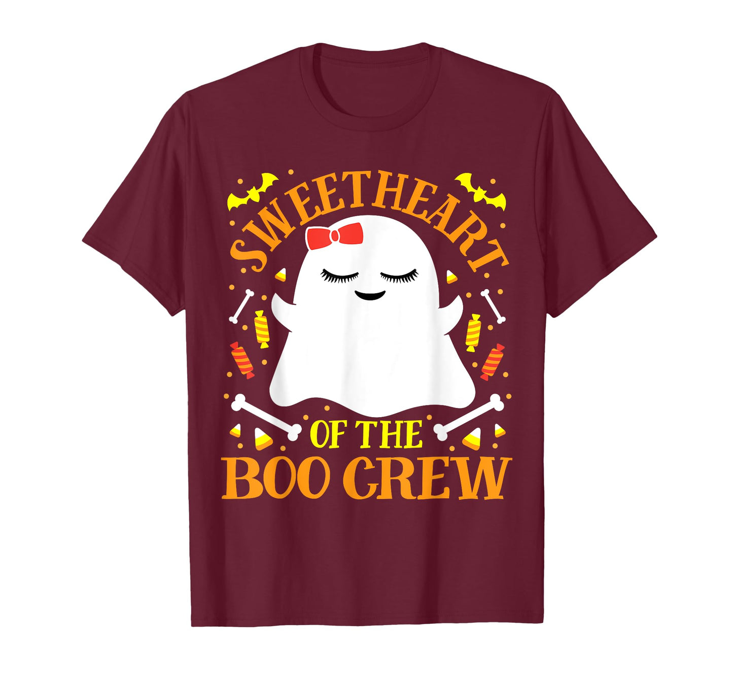 Sweetheart Boo Crew Ghost Matching Cute Girls Halloween T-Shirt