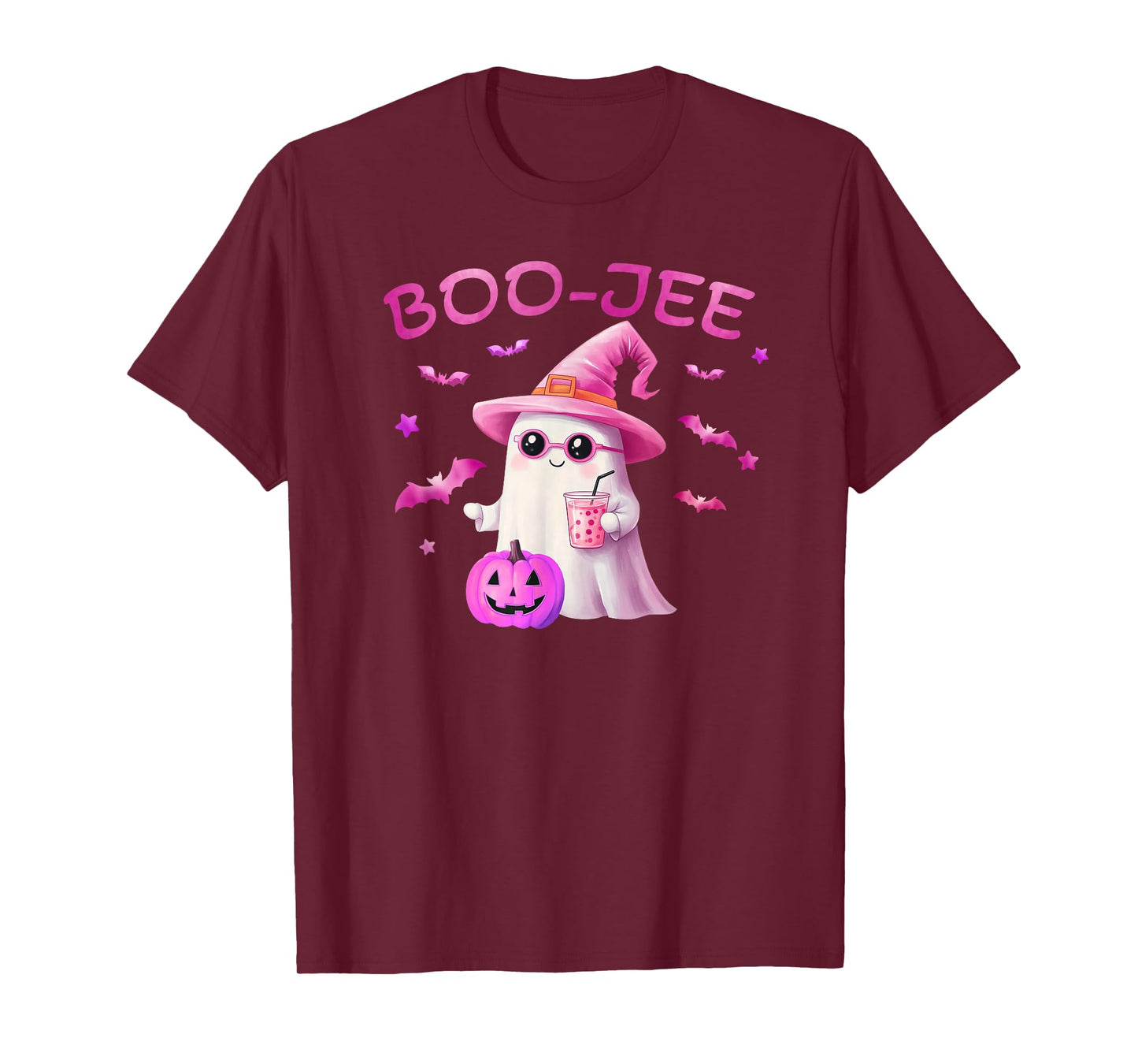 Boo-Jee Ghost - Cute Pink Ghost Halloween Design T-Shirt