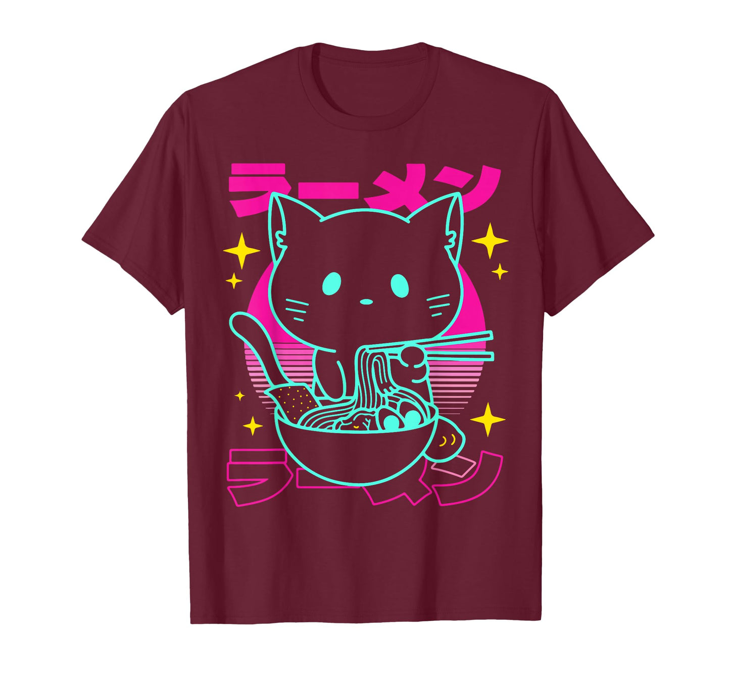 Anime Ramen Cat Retro Japanese Noodles Aesthetic Kawaii cat T-Shirt