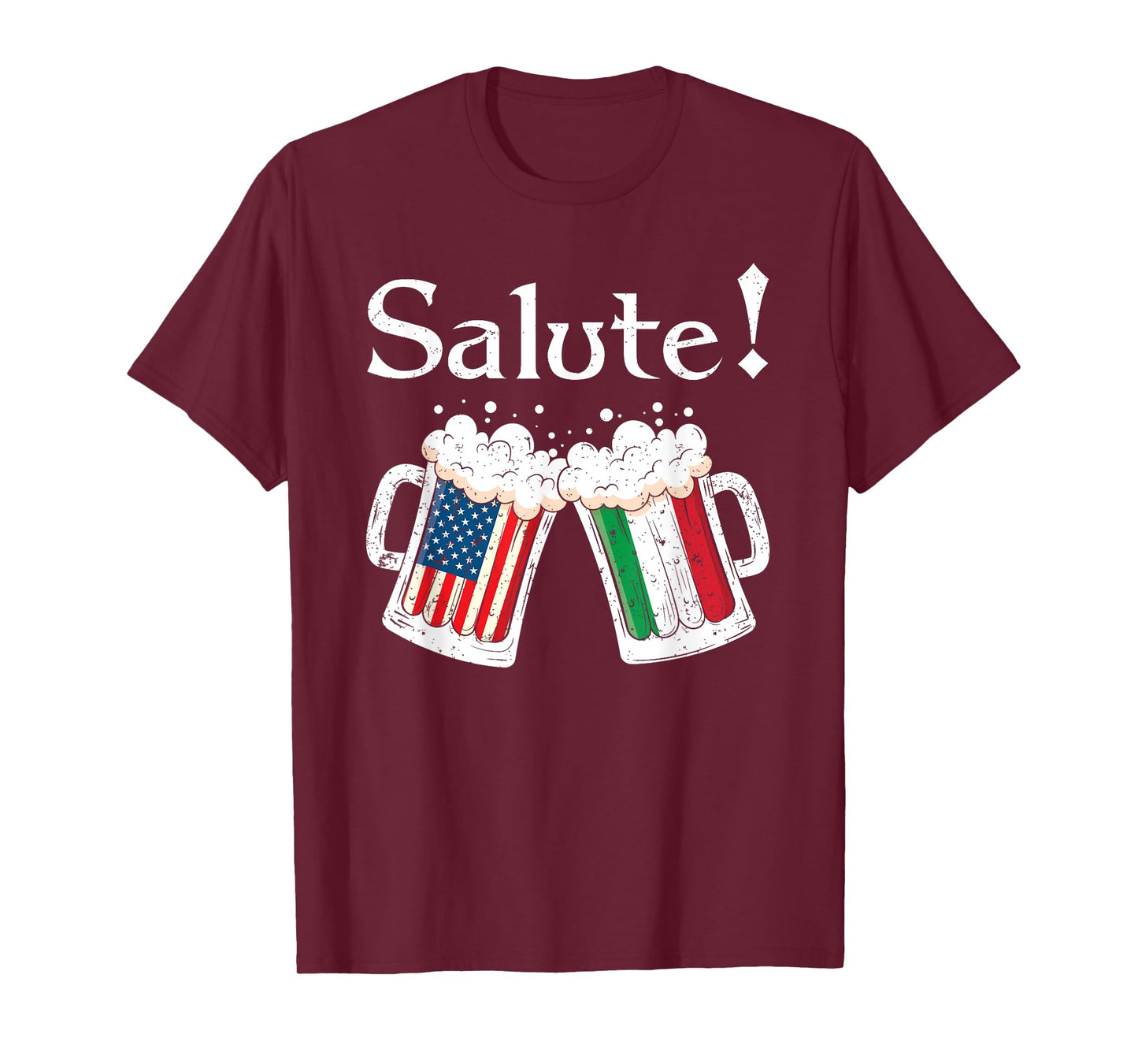 Salute Shirt Italian Cheers Toast Beer American Italian Flag T-Shirt