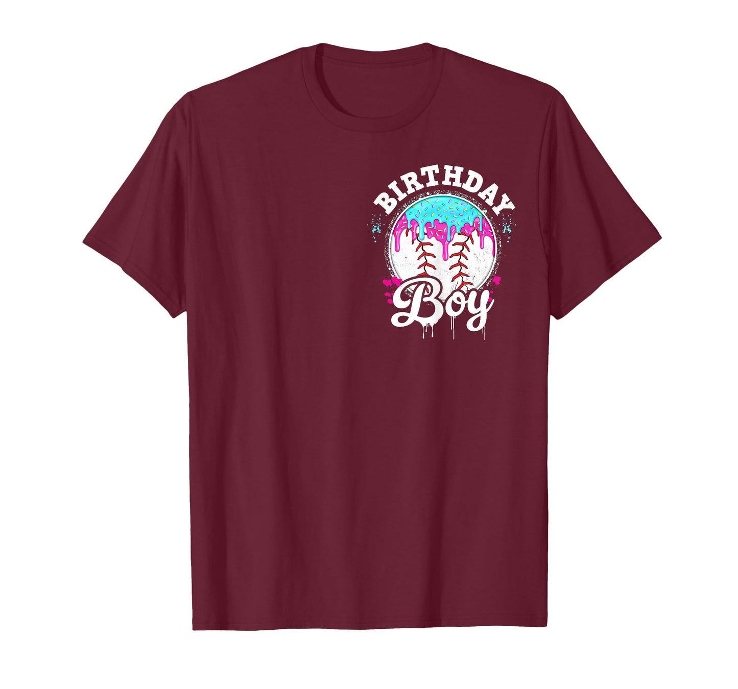 Baseball 8 Year Old Ice Cream Drip 8th Birthday Boy Number 8 T-Shirt