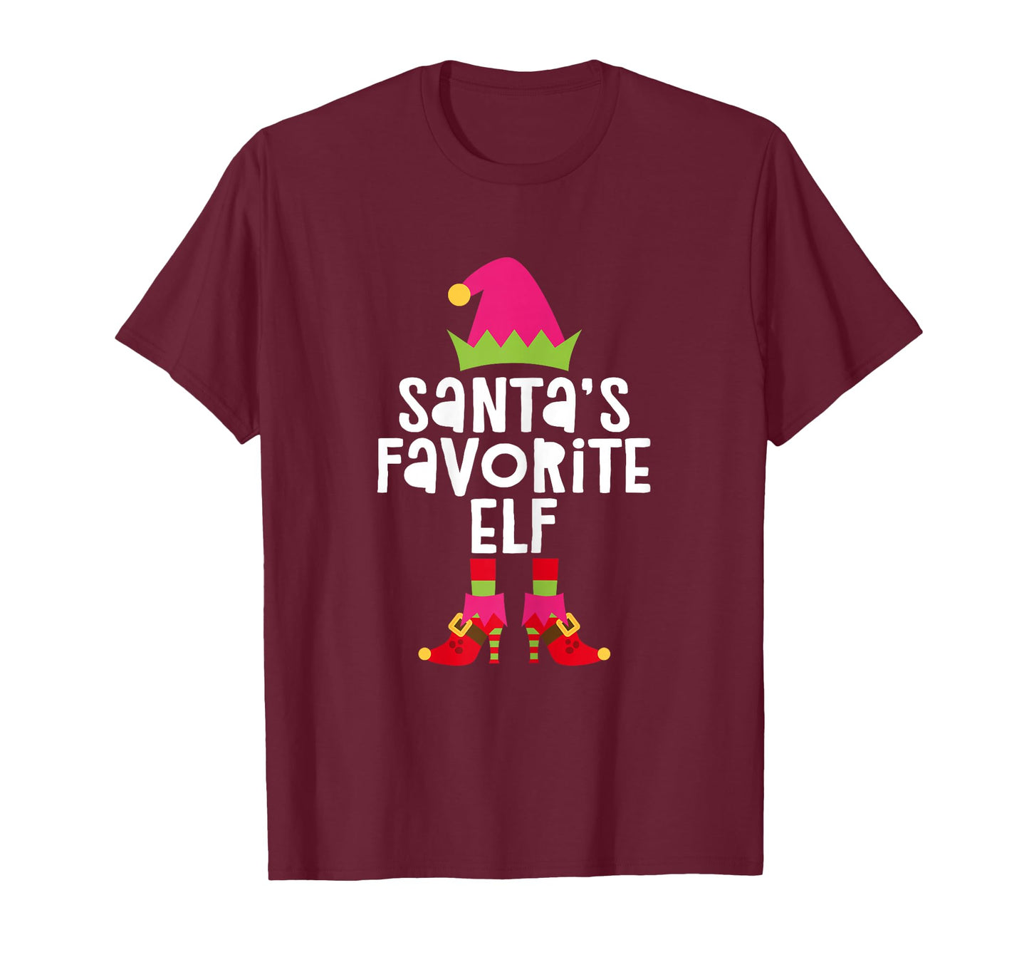 Santa's Favorite Elf Shirt Women Girl Matching Christmas Elf T-Shirt