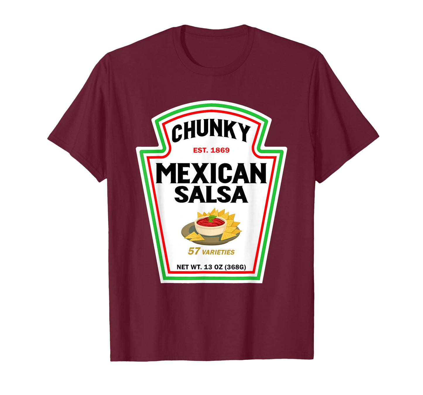 Halloween Matching Costume Chunky Mexican Salsa Bottle Label T-Shirt