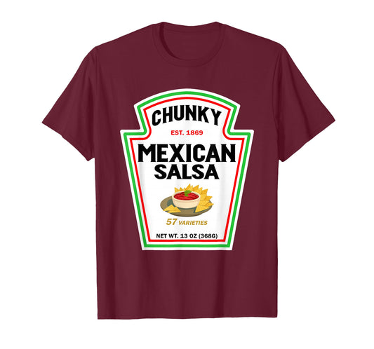 Halloween Matching Costume Chunky Mexican Salsa Bottle Label T-Shirt