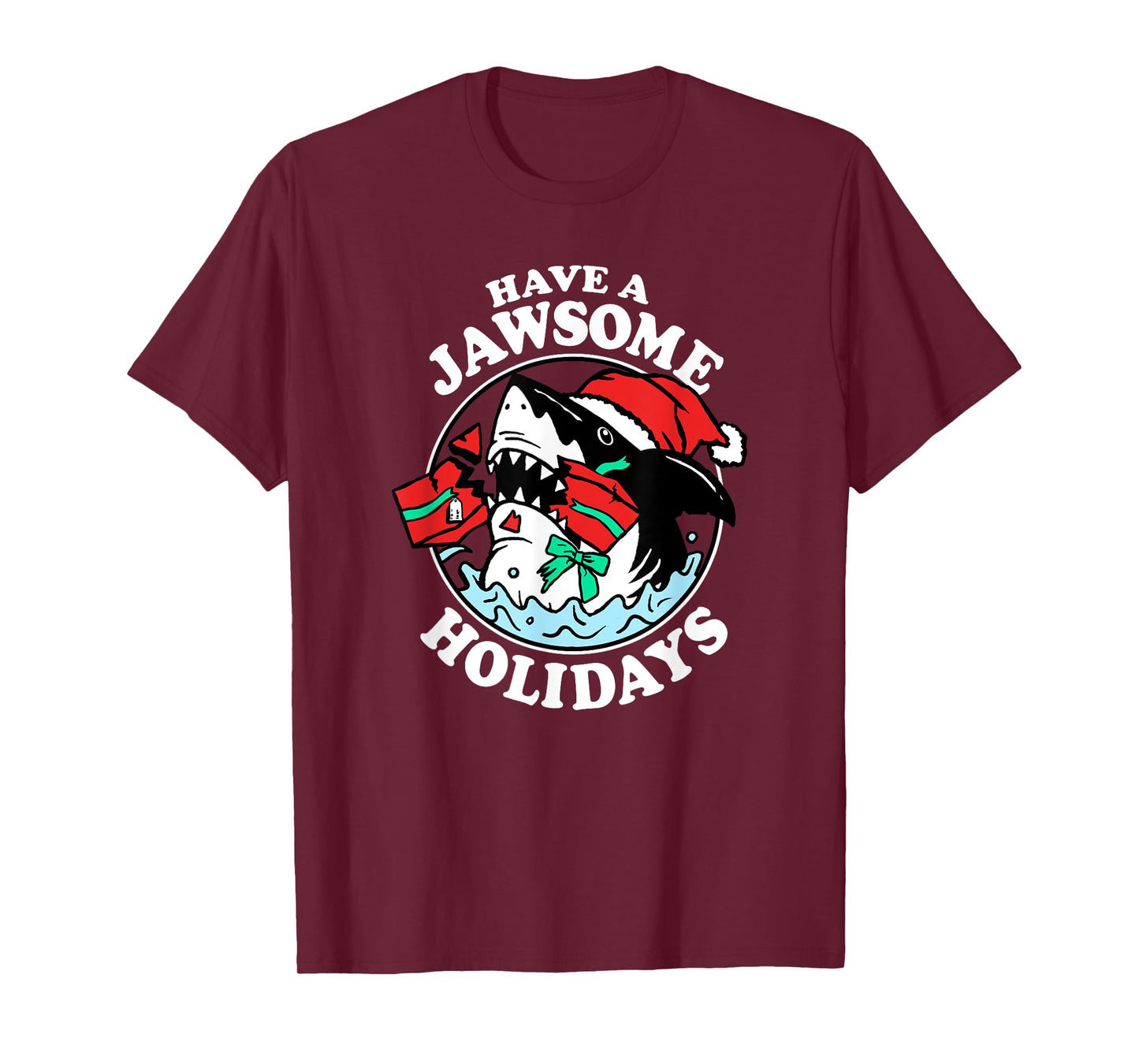 Trendy Christmas Have A Jawsome Holidays Christmas Shark T-Shirt