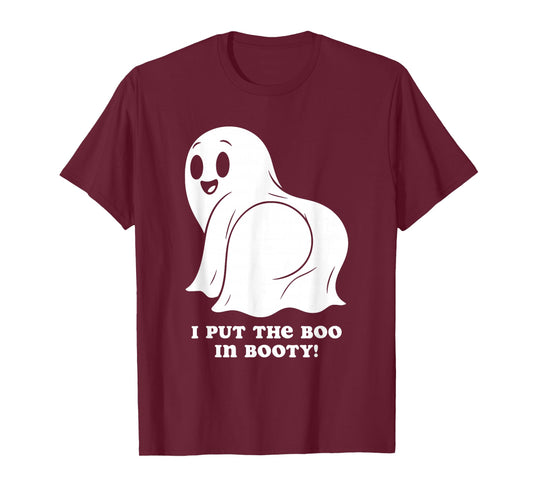 I Put The Boo in Booty Funny Peachy Ghost Halloween Meme T-Shirt