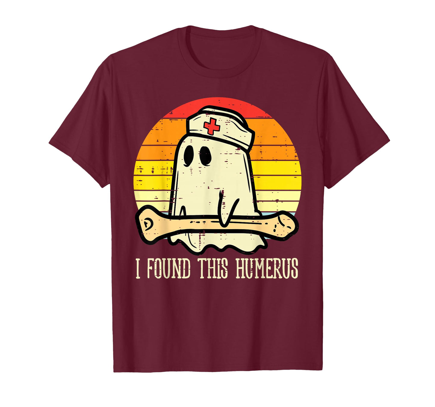 I Found This Humerus Funny Halloween Nurse Fall Scrub Women T-Shirt