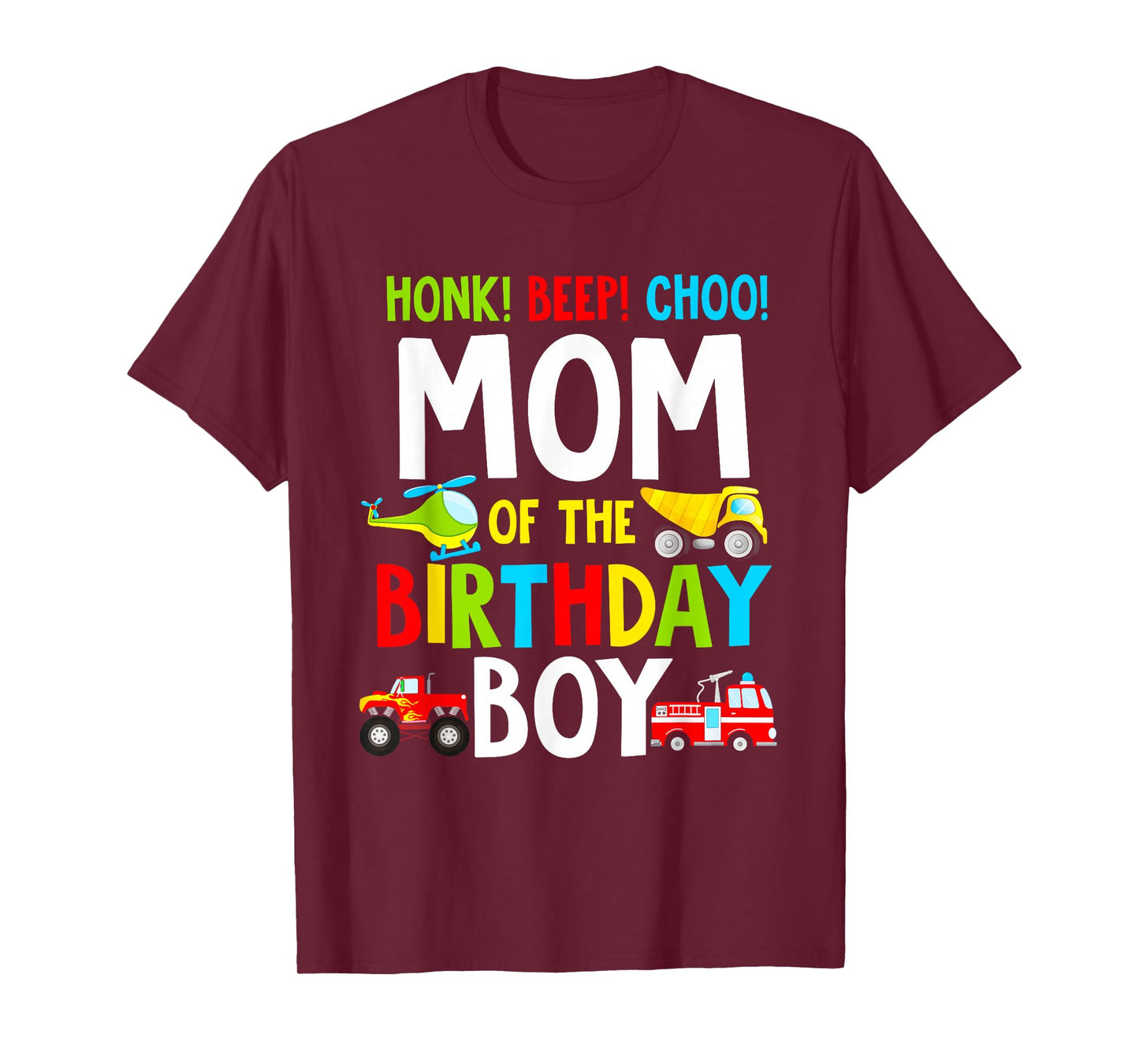 Mom Of The Birthday Boy Shirt Transportation Trucks 2nd T-Shirt