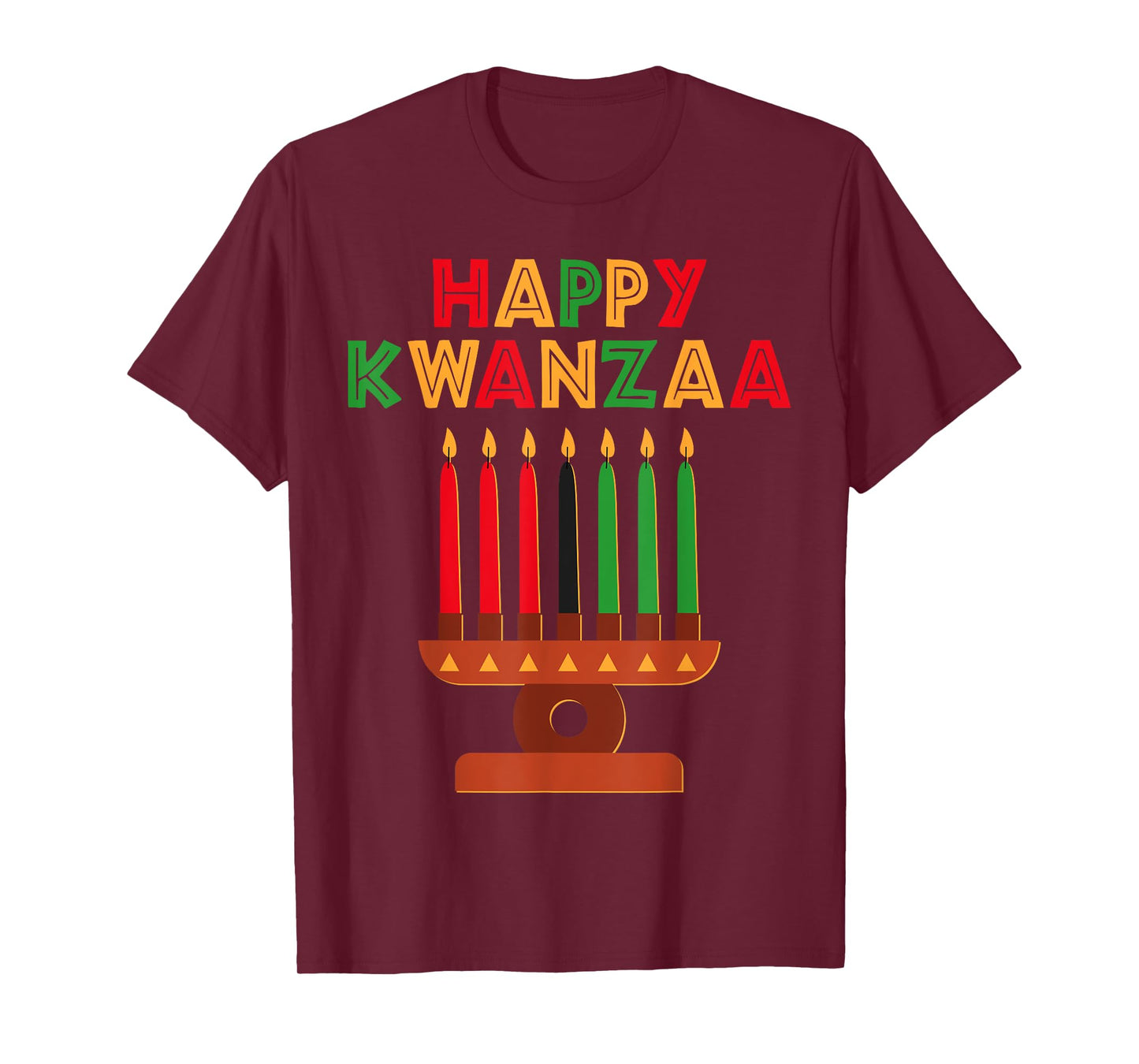 Happy Kwanzaa Kinara Seven Candles African American Kids T-Shirt
