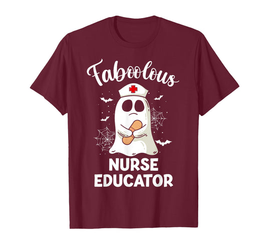 Halloween Faboolous Nurse Educator Shirts, Boo Ghost Nursing T-Shirt