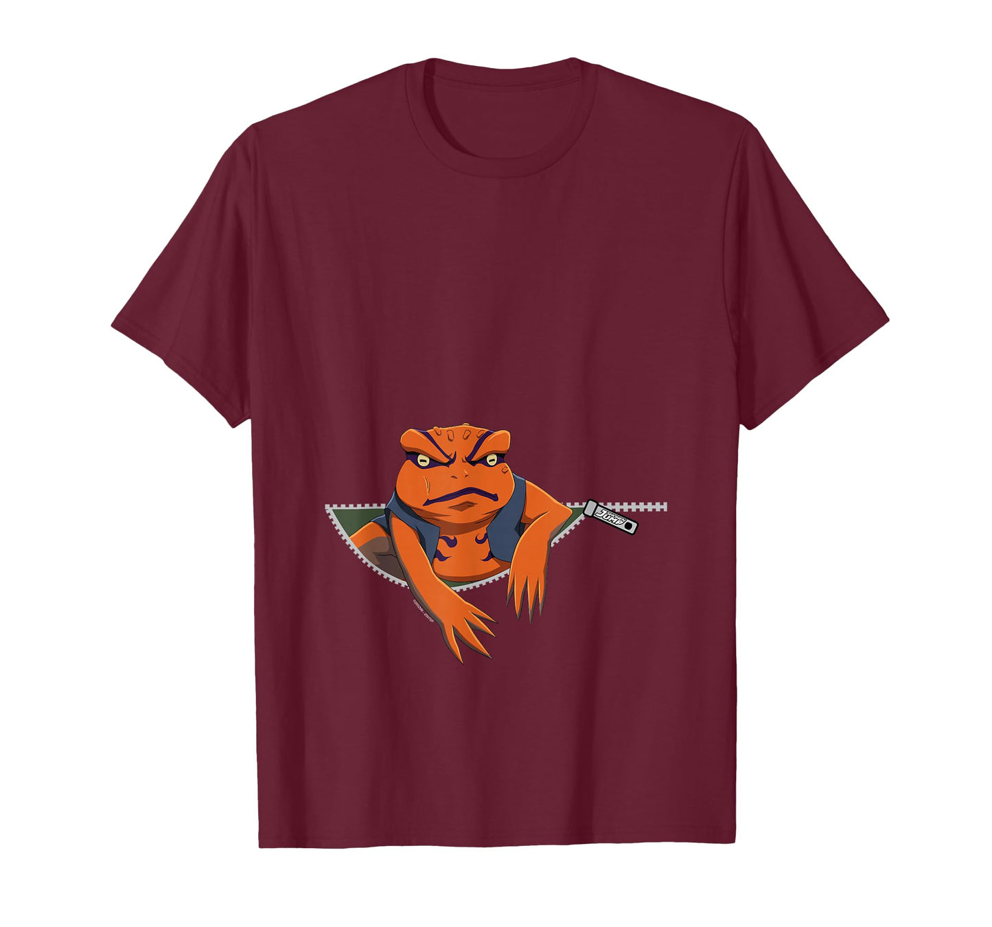 Naruto Shippuden Gamakichi Toad in Zipper Anime T-Shirt