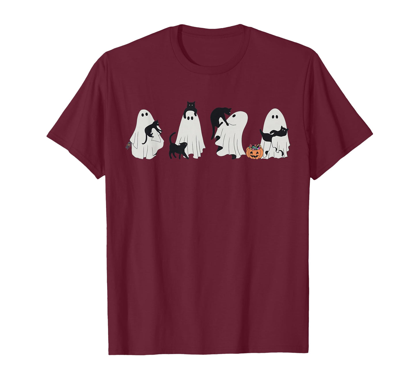 Halloween Black Cat & Ghosts T-Shirt