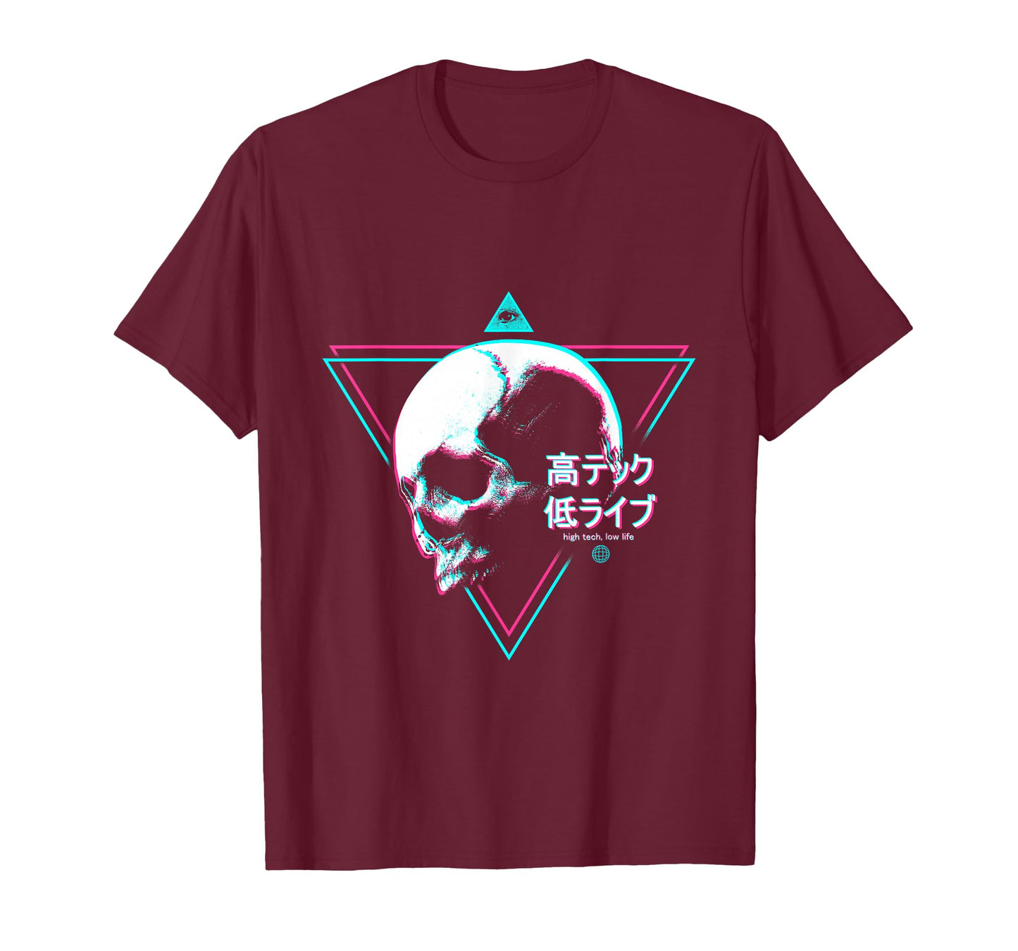 Cyberpunk Skull High Tech Low Life Japanese Streetwear Otaku T-Shirt