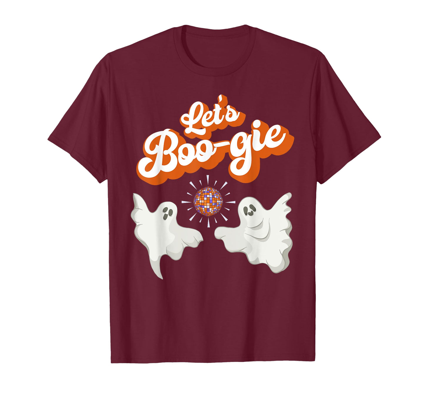 Let's Boo-gie Retro Disco 70's Ghosts Let's Boogie Halloween T-Shirt
